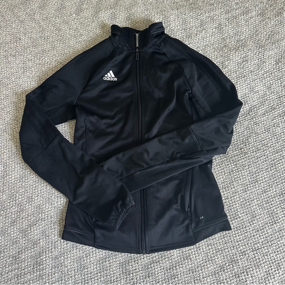 Adidas Black Utility Jacket with Mock Neck